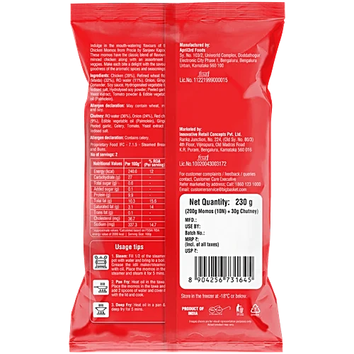 Precia Chicken Momos, 10 pcs Pouch - Image 2