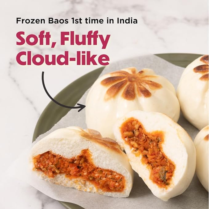 Prasuma Bao Buns - Spicy Veg, Stuffed Bread, No Preservative, Frozen, 300 g (6 pcs) - Image 3